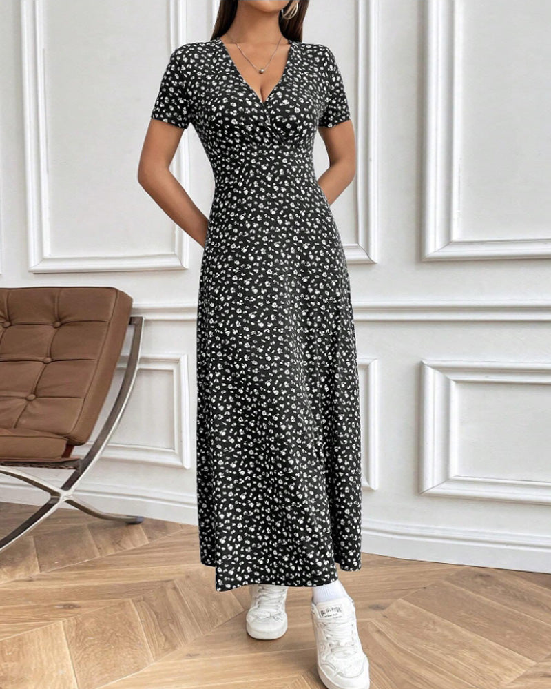 Elegantes bedrucktes Bodycon-Midikleid