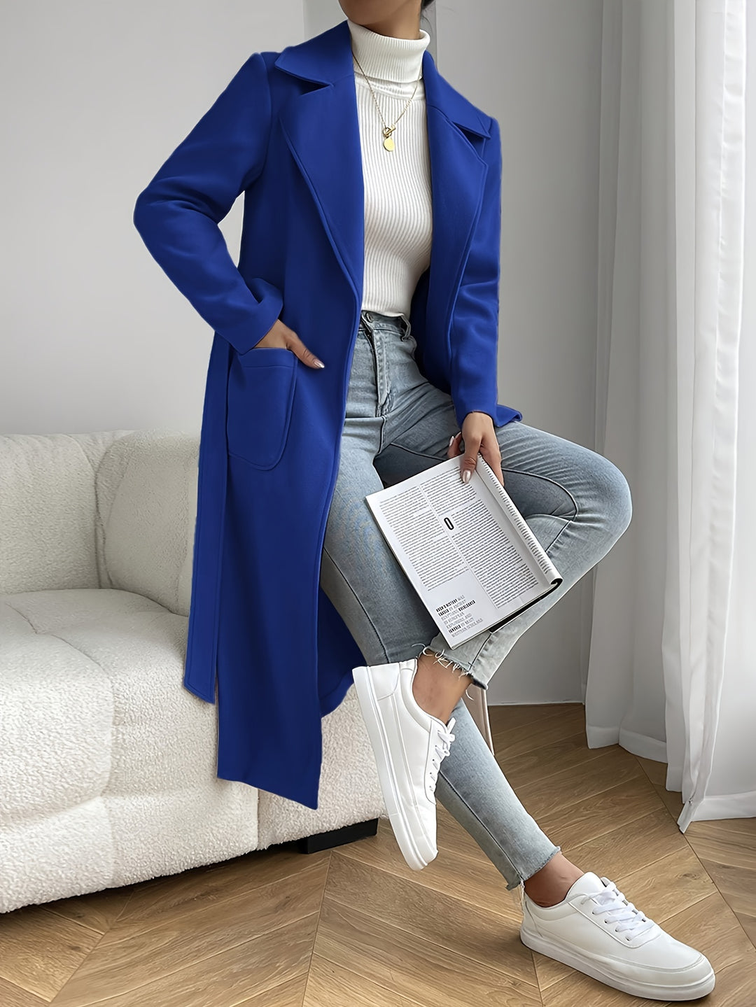 Trenchcoat mit Gürtel und Taschen für Damen