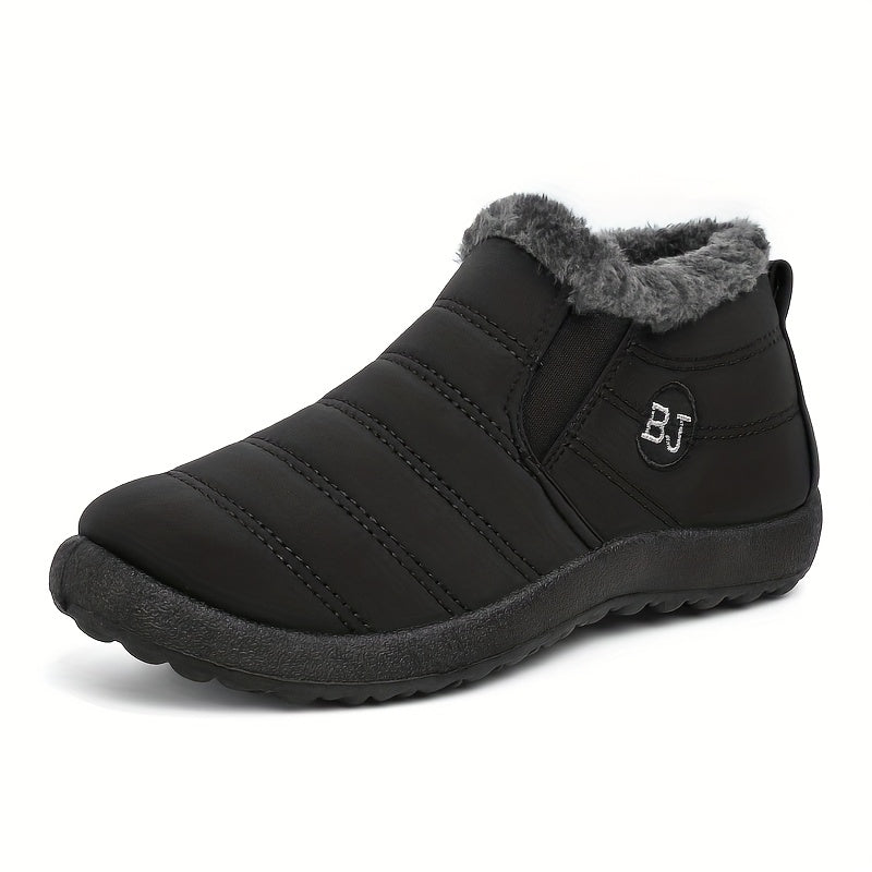 Gefütterte Slip-On Schneestiefel mit Profilsohle für Damen