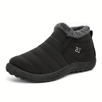 Gefütterte Slip-On Schneestiefel mit Profilsohle für Damen