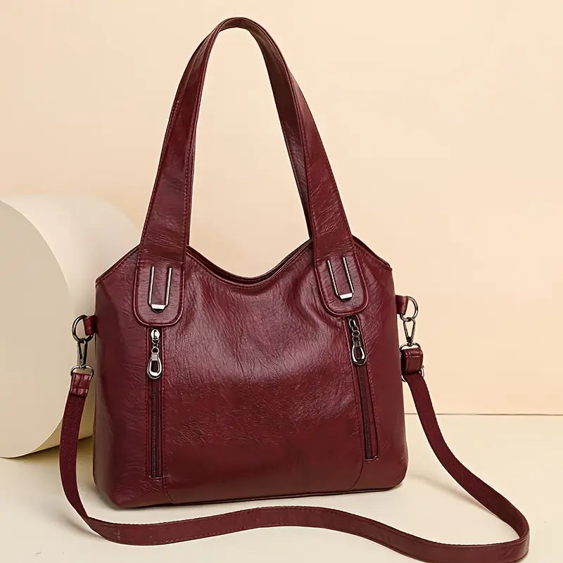 Praktische Schultertasche mit Reißverschlüssen für Damen