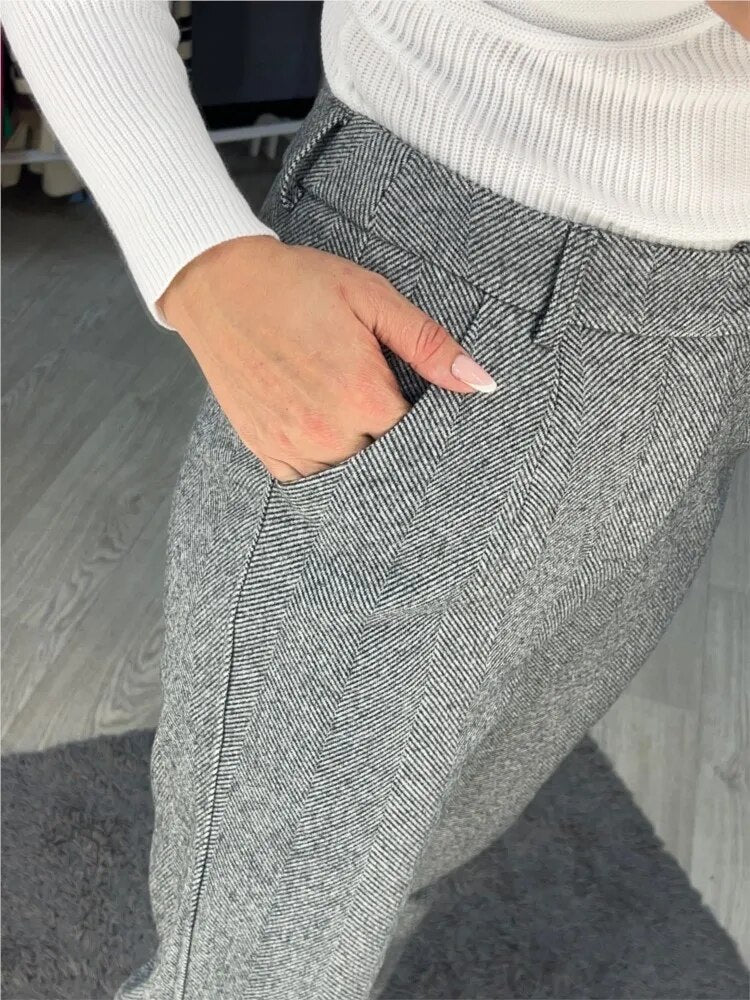 Damen Elegante Hose Mit Feinheiten