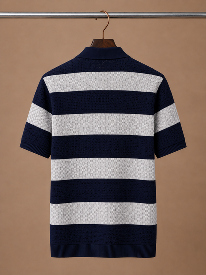 Herren Poloshirt aus Baumwolle mit Streifen, Regular Fit