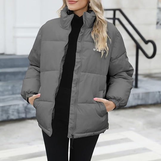 Damen Winterjacke Mit Gefüttertem Design