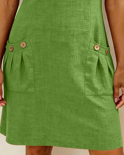 Leinenkleid mit A-Linien-Schnitt und weicher Haptik