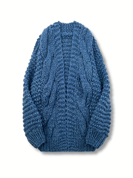 Grobstrick Cardigan mit geometrischem Muster für Damen