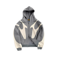 Herren moderner Kapuzenpullover mit Reißverschluss und Grafikdruck