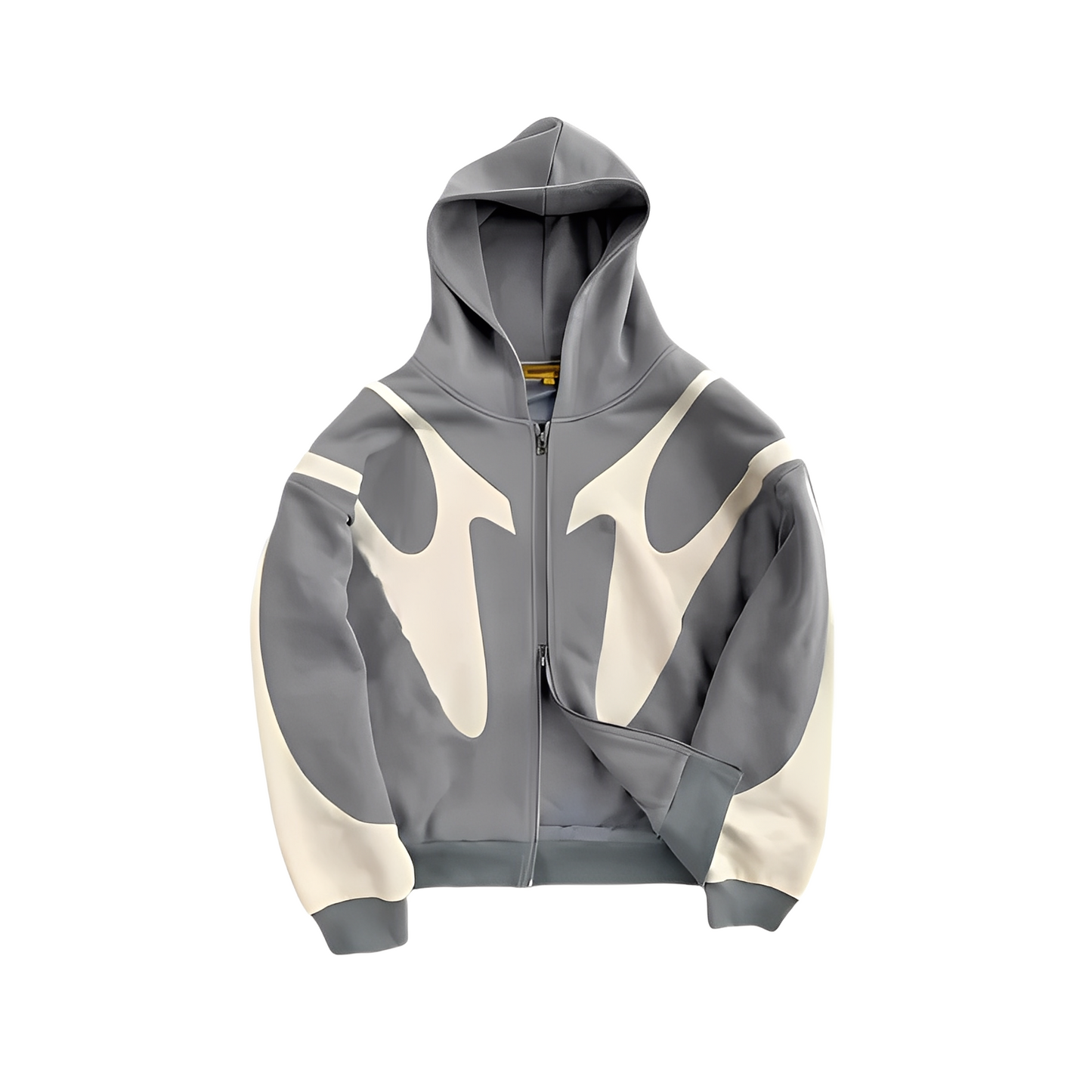 Herren moderner Kapuzenpullover mit Reißverschluss und Grafikdruck