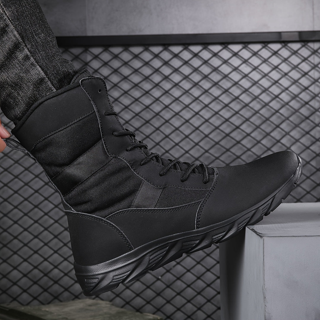 Schnürstiefel mit hohem Schaft und Profilsohle für Herren