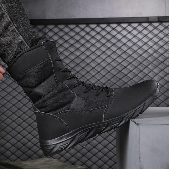 Schnürstiefel mit hohem Schaft und Profilsohle für Herren