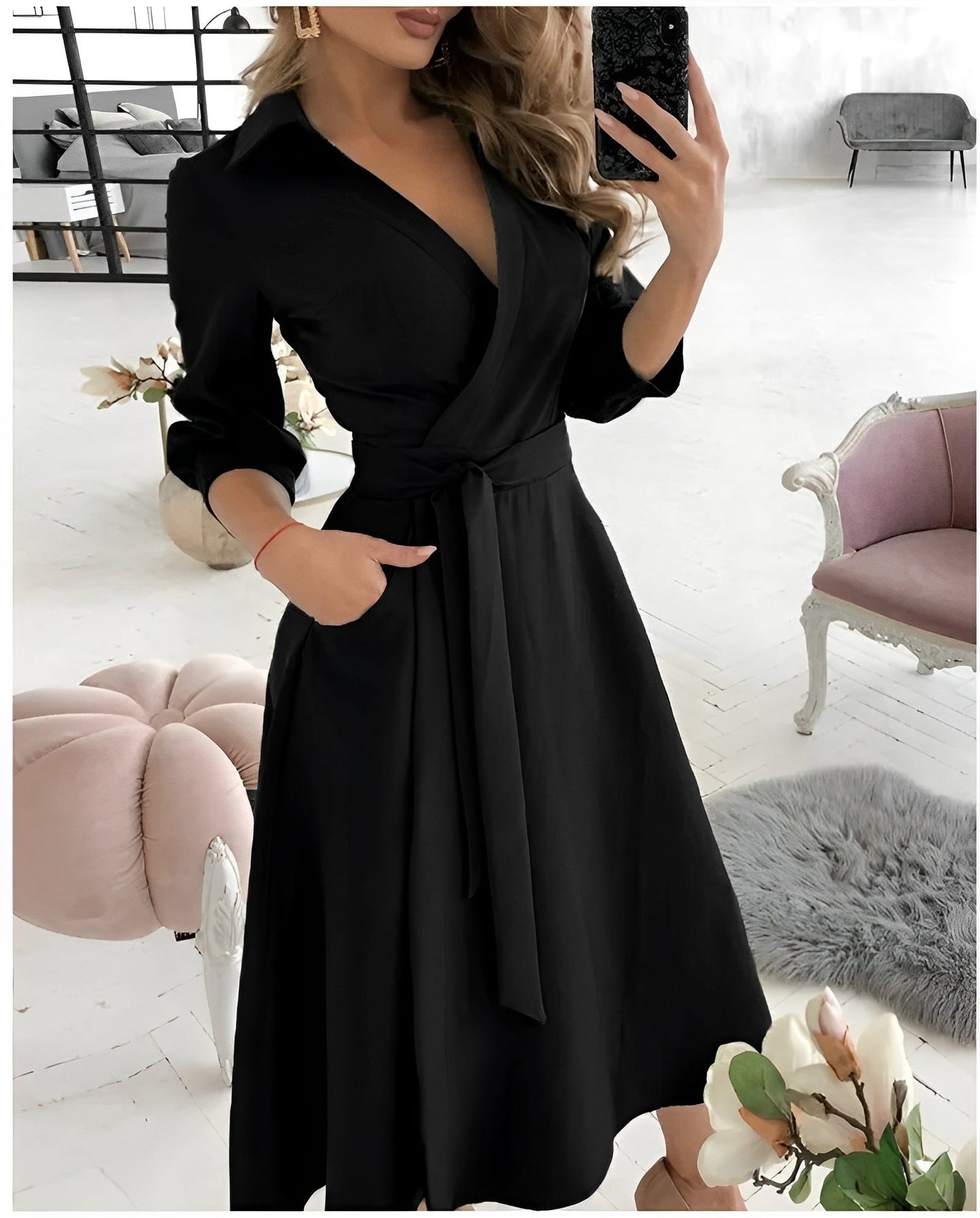 Elegantes Wickelkleid für Damen Partybekleidung