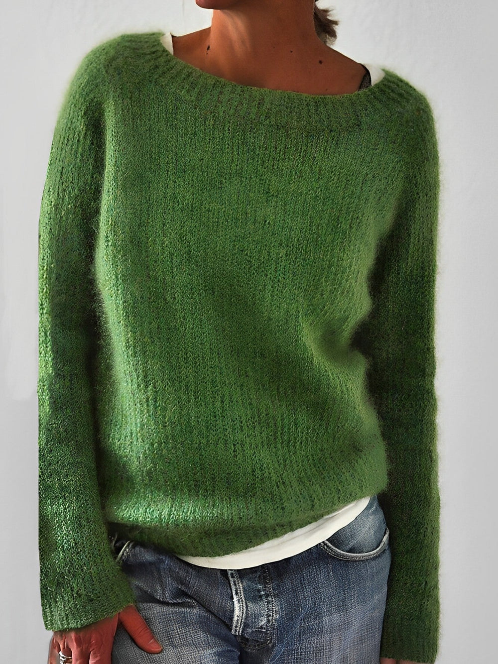 Damen Pullover Mit Einfachem Stilvollem Design