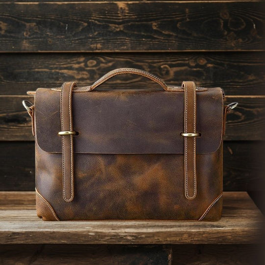 Rustikale Umhängetasche aus Leder im Retro-Stil
