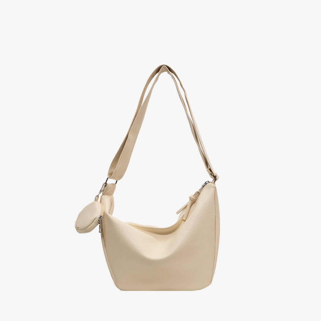 Trendige runde Schultertasche mit Minibörse für Damen