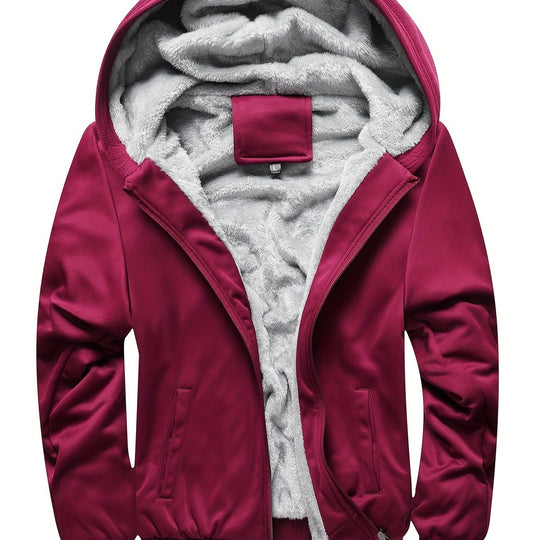 Warmer Sherpa-Hoodie mit Reißverschluss für Herren