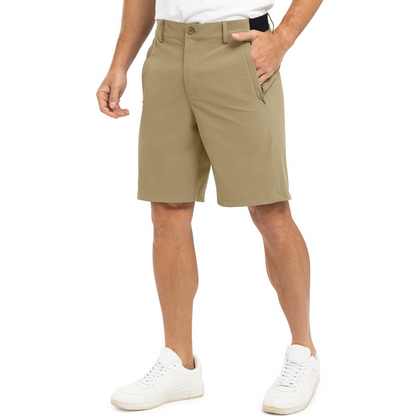 Detailansicht der Herren Golfshorts mit atmungsaktivem Stretchmaterial