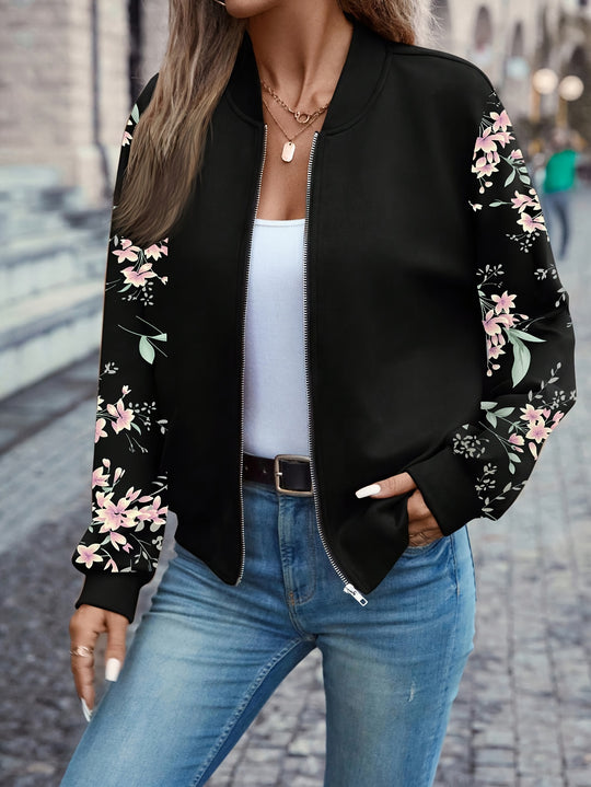 Elegante Langarmjacke mit Baseballkragen für Damen