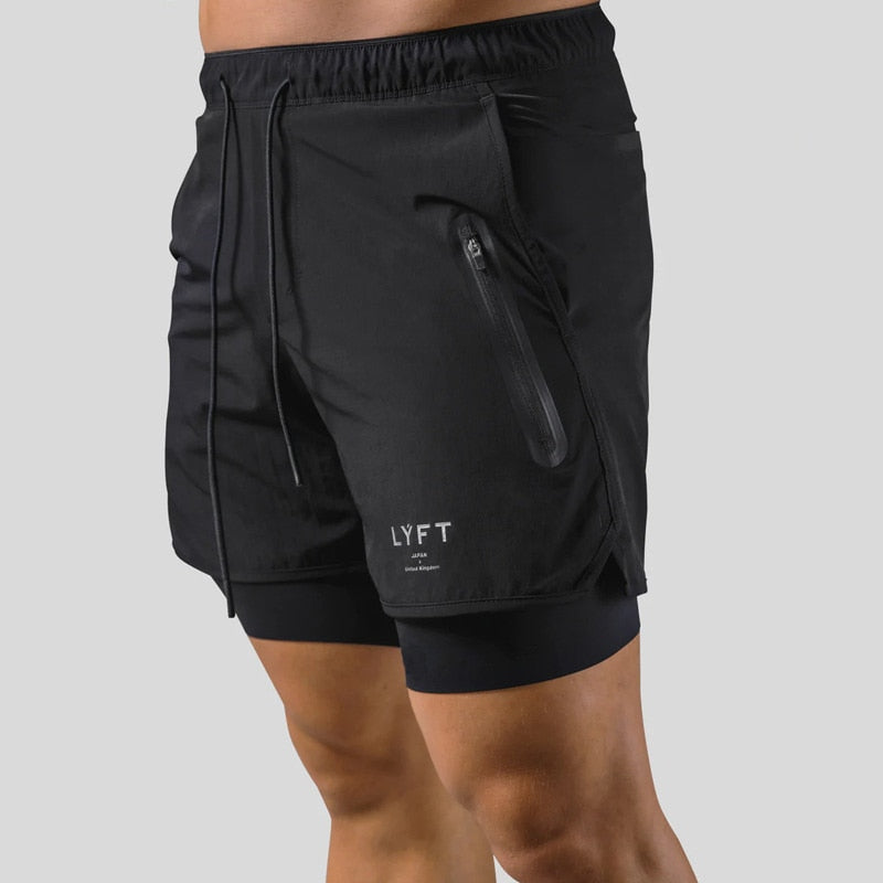 Herren-Trainingshose mit integrierten Kompressionsshorts