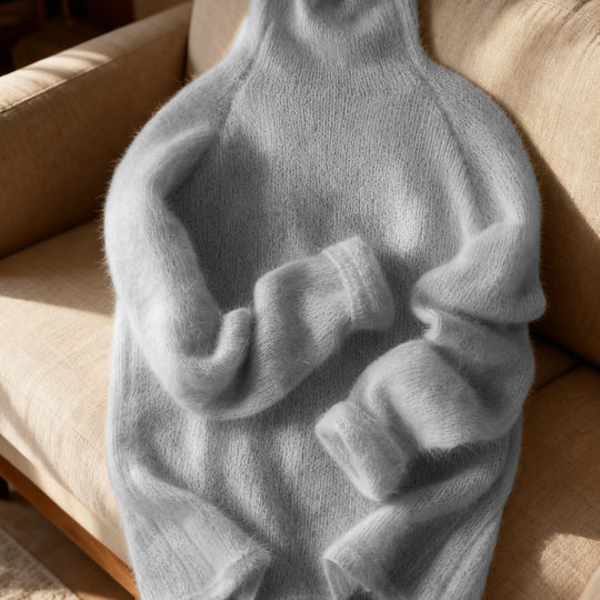 Rollkragenpullover in einfarbigem Design für Damen