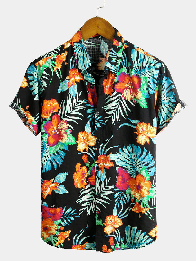 Herren Sommerhemd mit kurzem Arm und auffälligem Print