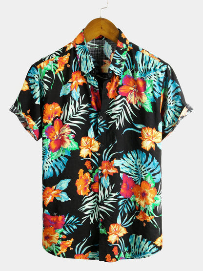 Herren Sommerhemd mit kurzem Arm und auffälligem Print