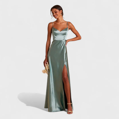 Satin Abendkleid Damen Nachthemd