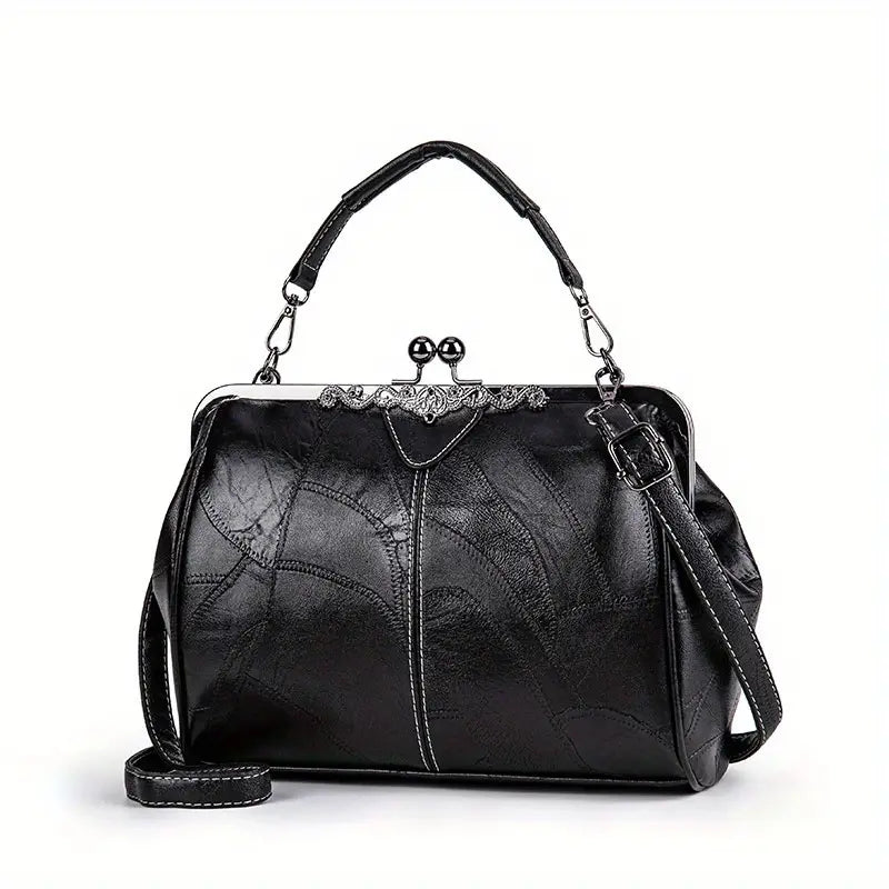 Elegante Vintage-Handtasche mit Kussverschluss für Damen