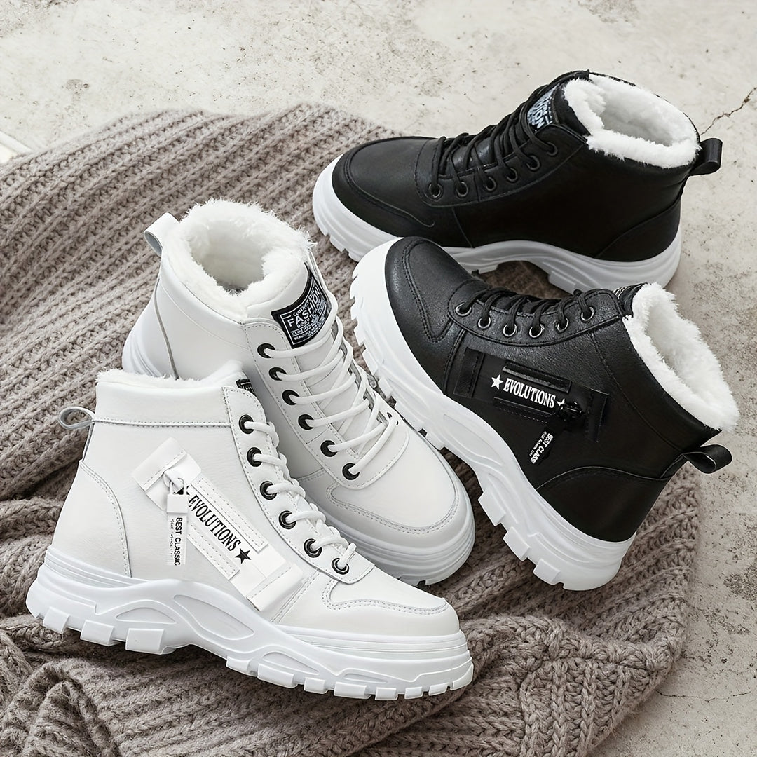 Gefütterte High-Top Winterstiefel mit Profilsohle für Damen