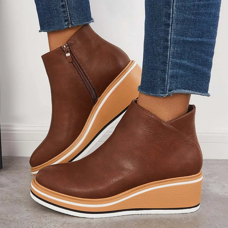 Damen Stiefel Mit Seitlichem Reißverschluss Und Klassischem Design