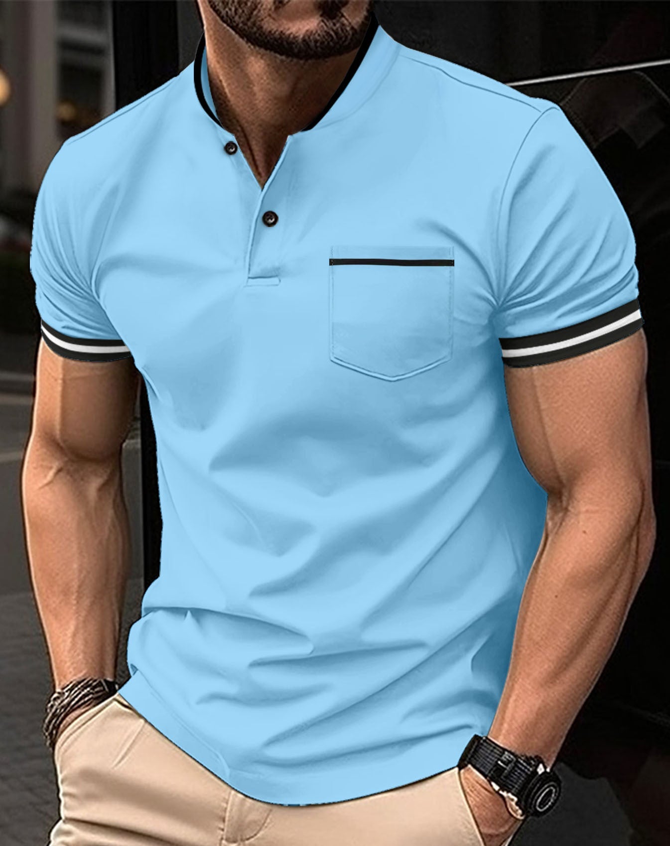 Herren Bequemes Baumwoll-Poloshirt