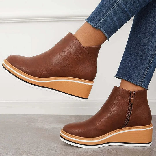 Damen Stiefel Mit Seitlichem Reißverschluss Und Klassischem Design