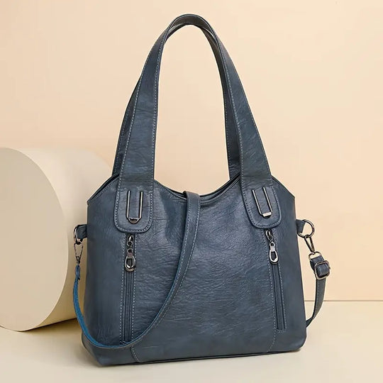 Praktische Schultertasche mit Reißverschlüssen für Damen