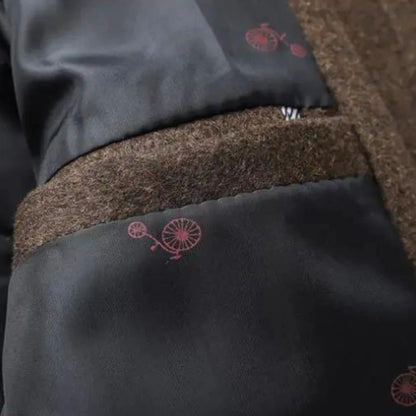 Herren Wollmantel Mit Klassischem Winter Design