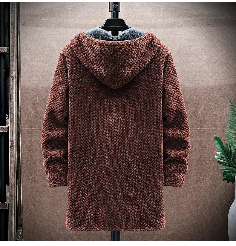 Herren Kapuzenjacke Mit Weichem Fleecefutter