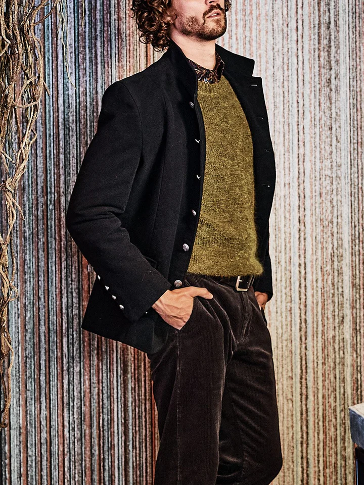 Herren Blazer Aus Samt Mit Modernem Schnitt