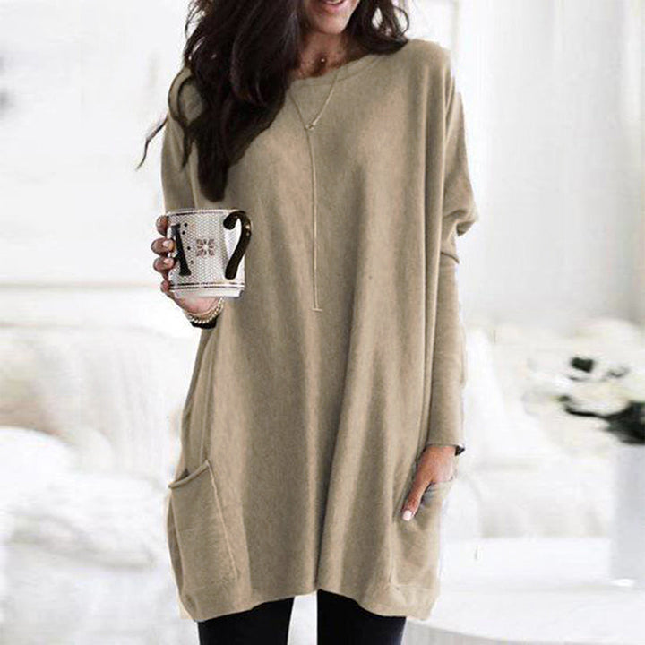 Damen Pullover Mit Taschen Und Langarm