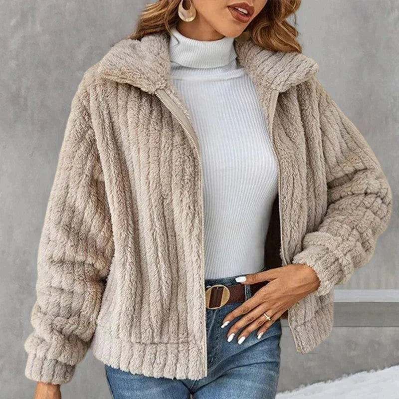 Damen Fleecejacke Mit Kuscheligem Design