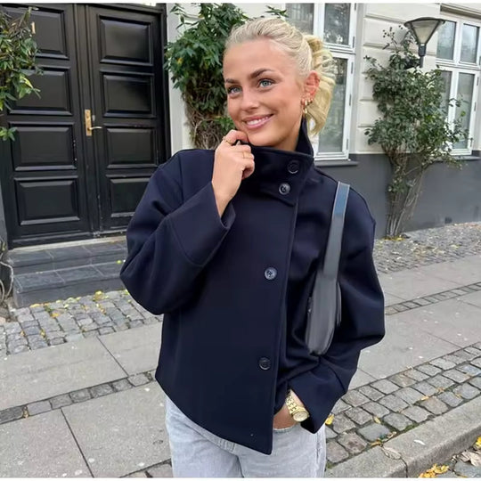 Damen Kurzmantel Mit Doppelreiher Design