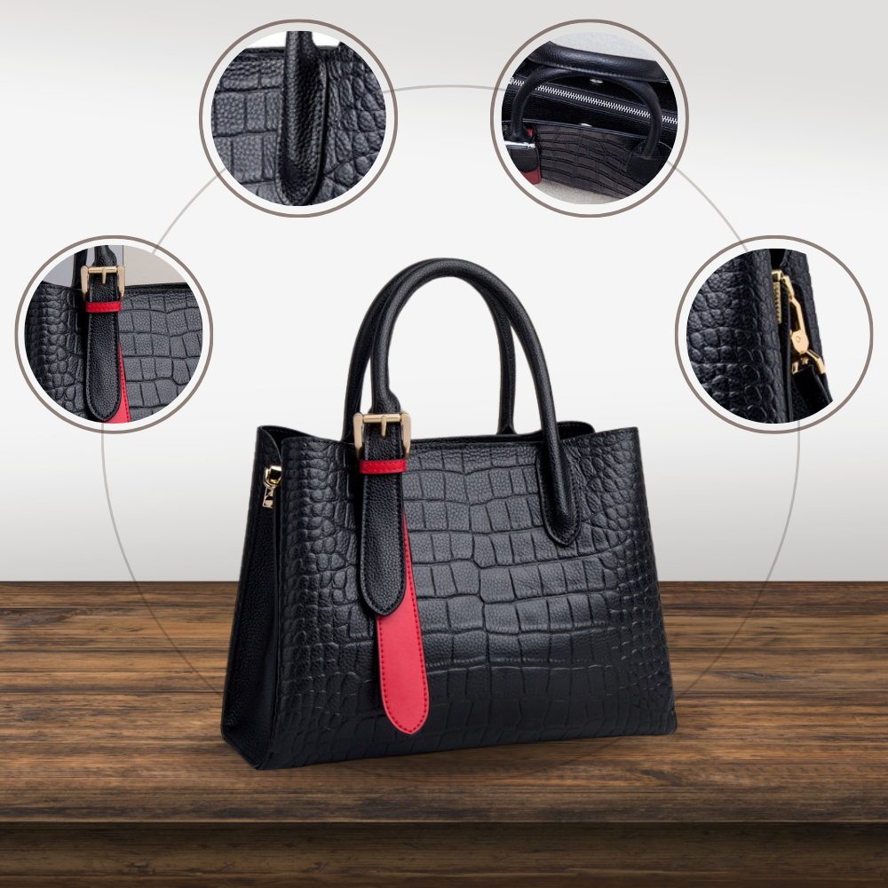 Elegante Krokodilleder-Optik Handtasche für Damen