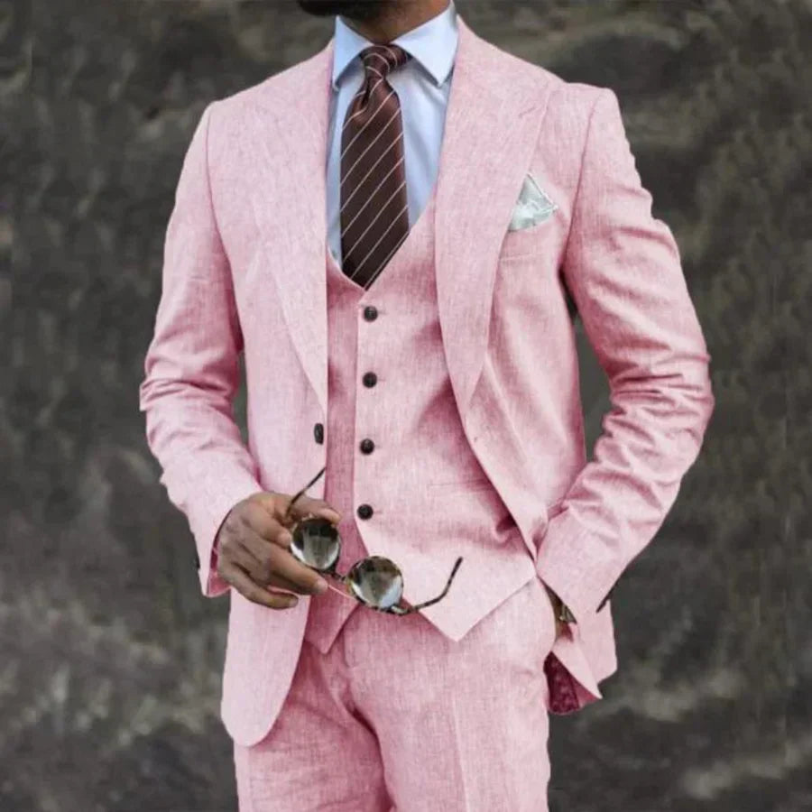 Herren Anzug Dreiteilig Slim Fit Für Hochzeit Und Business