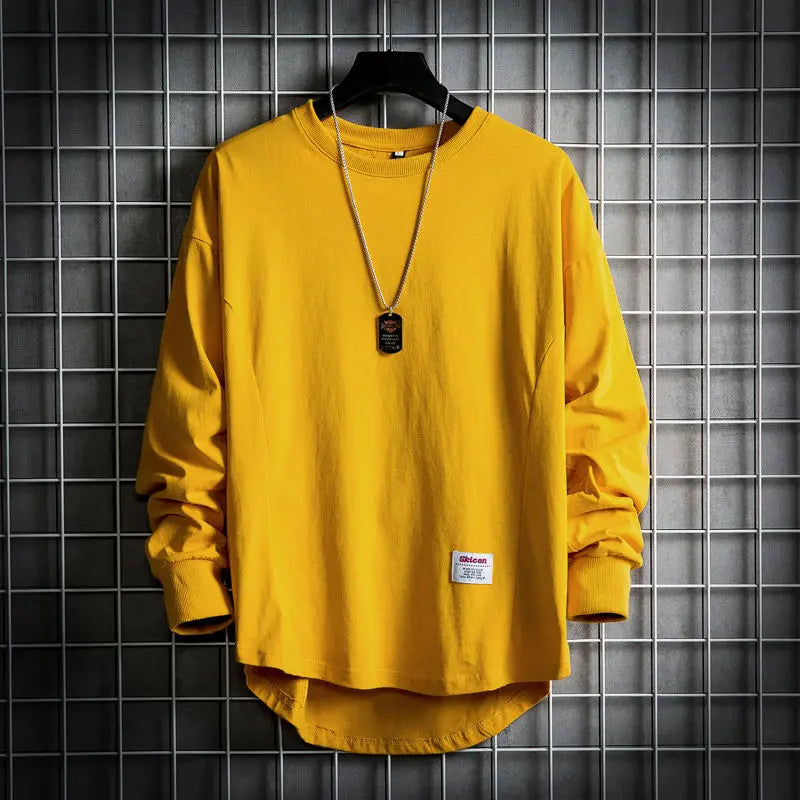 Herren Pullover Mit Drop Hem Und Rundhals
