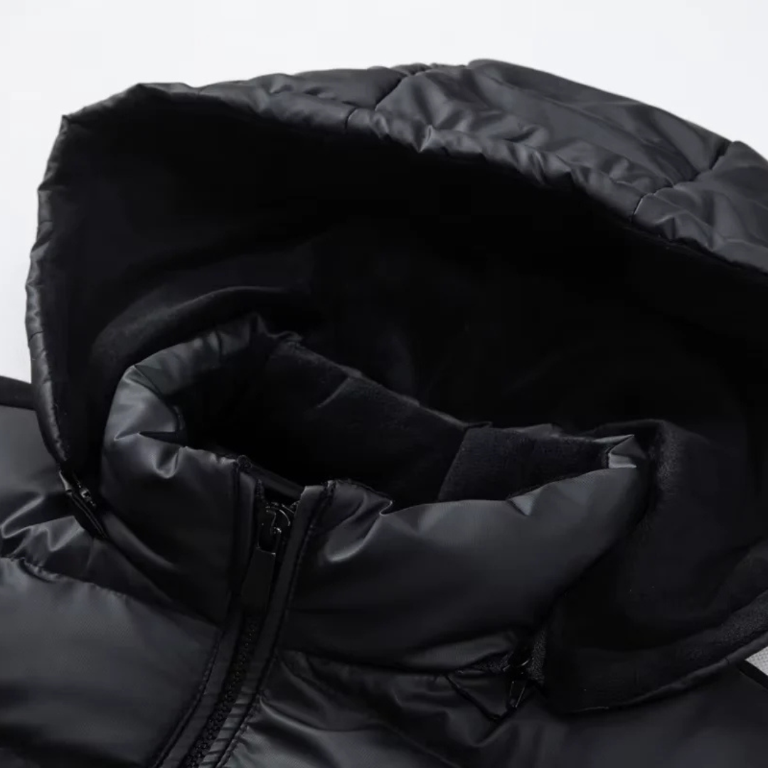 Herren Hybrid-Winterjacke Mit Kapuze