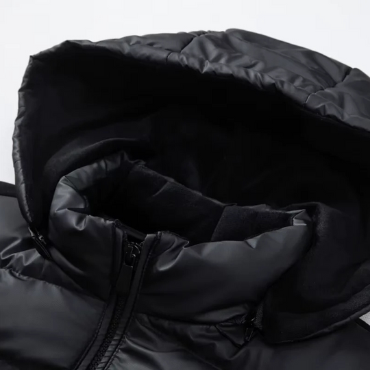 Herren Hybrid-Winterjacke Mit Kapuze