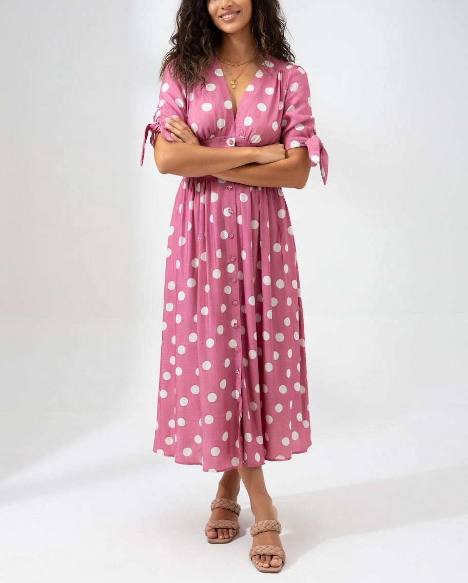 Elegantes Midikleid mit Polka Dots für Damen