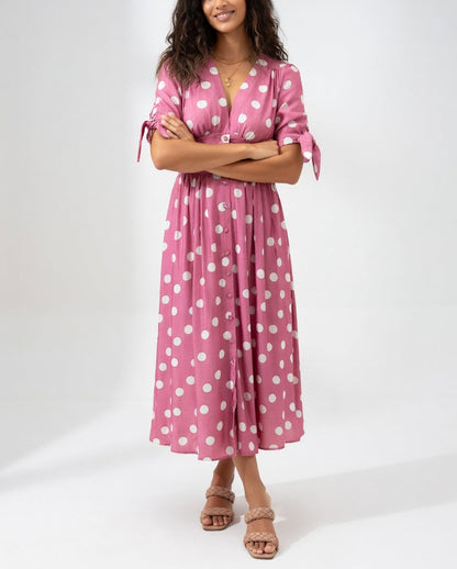 Elegantes Midikleid mit Polka Dots für Damen
