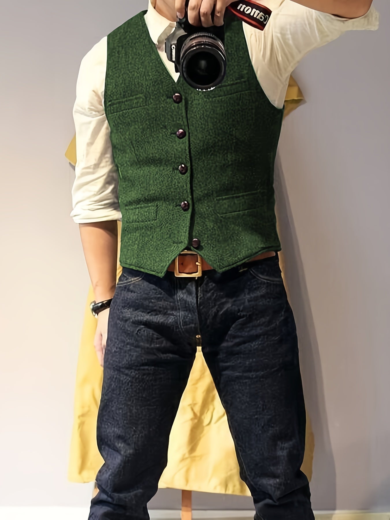 Vintage Tweed Weste im Western-Stil für Herren