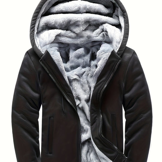 Warme Camouflage Fleecejacke mit Kapuze für Herren