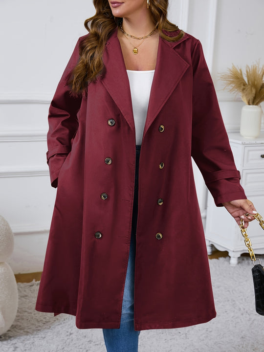 Doppelreihiger Trenchcoat mit Gürtel und Reverskragen für Damen