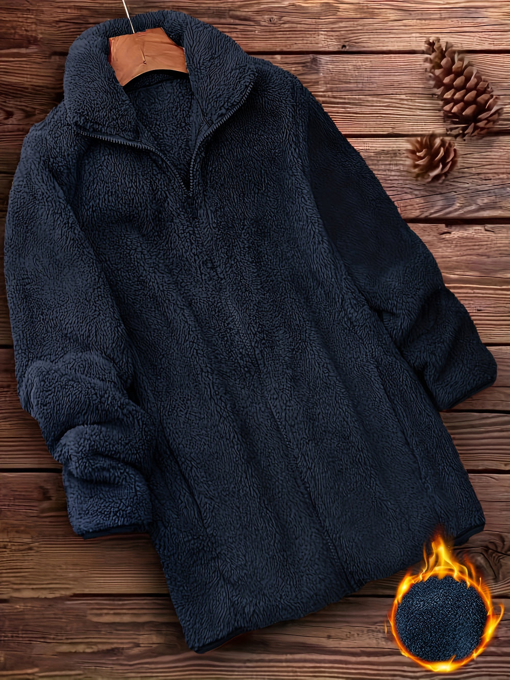 Gefütterte Winterjacke mit Reißverschluss für Damen