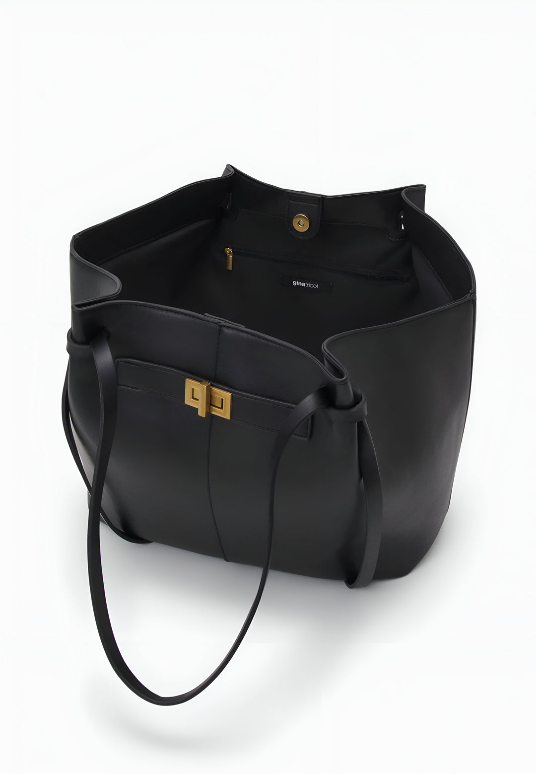 Livana Tote Braun | Elegante große Tote Bag mit Laptopfach und goldenen Details aus veganem Ultrafiber für Damen